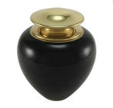 Load image into Gallery viewer, Black Brass Adult 195 Cubic Inch Funeral Cremation Urn for Ashes
