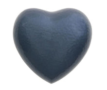 Load image into Gallery viewer, Small/Keepsake 3 Cubic Inch Blue Heart Aluminum Funeral Cremation Urn for Ashes
