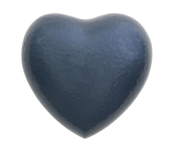 Small/Keepsake 3 Cubic Inch Blue Heart Aluminum Funeral Cremation Urn for Ashes