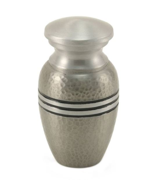 Small/Keepsake 5 Cubic Inch Silver Aluminum Funeral Cremation Urn for Ashes