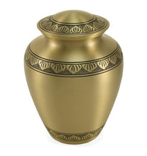 Load image into Gallery viewer, Bronze colored Brass Adult 200 Cubic Inch Funeral Cremation Urn for Ashes
