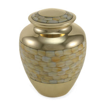 Load image into Gallery viewer, Bronze Colored Brass Mother Of Pearl Adult 200 Cu.In Funeral Cremation Urn for Ashes
