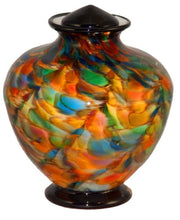 Load image into Gallery viewer, XL/Companion 400 Cubic Inch Milan Autumn Funeral Glass Cremation Urn for Ashes
