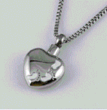Load image into Gallery viewer, Stainless Steel Foot Print Cremation Urn Pendant for Ashes w/20-inch Necklace
