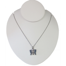 Load image into Gallery viewer, Blue Monarch Stainless Steel Cremation Urn Pendant for Ashes w/20-in Necklace
