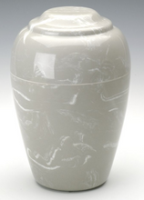 Load image into Gallery viewer, Grecian Gray Marble 190 Cubic Inch Adult Funeral Cremation Urn, TSA Approved
