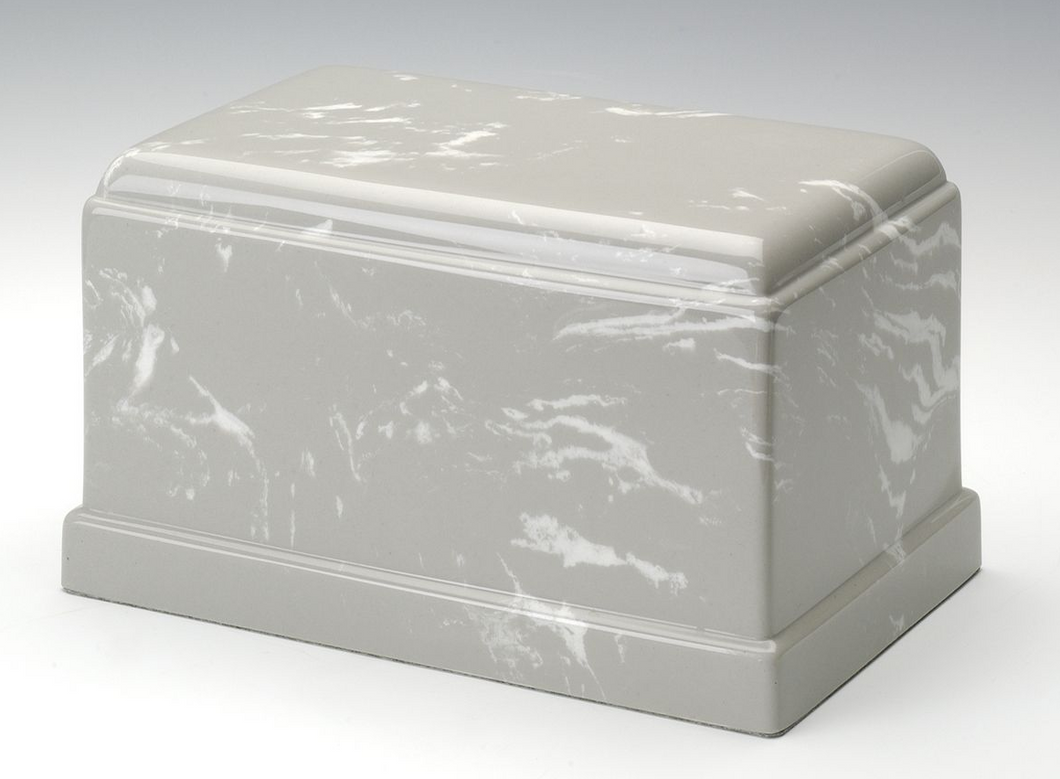 Olympus Gray Marble 275 Cubic Inch Adult Cremation Urn For Ashes, TSA Approved
