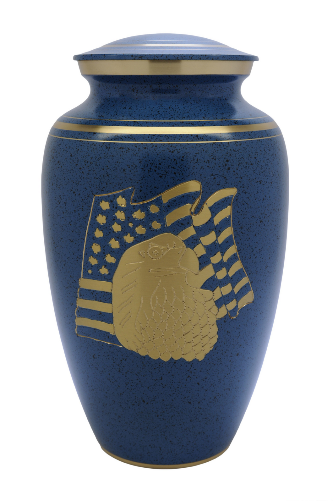 Large/Adult 200 Cubic Inch Blue Liberty Aluminum Funeral Cremation Urn for Ashes