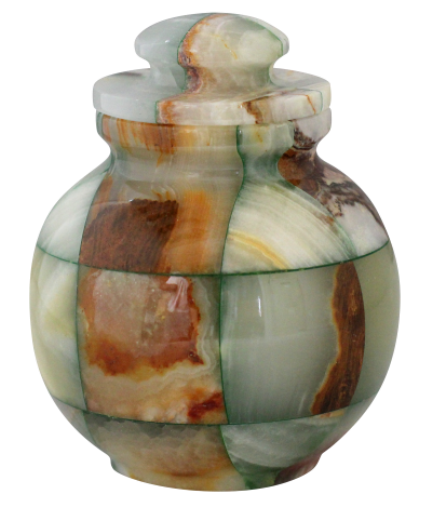 Small/Keepsake 25 Cubic Inch Triumph Onyx Green Marble Cremation Urn for Ashes