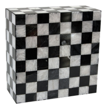 Load image into Gallery viewer, Large/Adult 220 Cubic Inch Chessboard Kingdom Ebony/White Marble Cremation Urn
