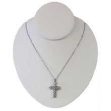 Load image into Gallery viewer, Stainless Steel Cut Design Cross Cremation Urn Pendant w/20-inch Necklace

