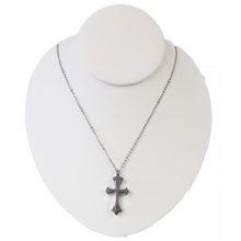 Load image into Gallery viewer, Stainless Steel Stacked Cross Cremation Urn Pendant for Ashes w/20-inch Necklace

