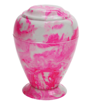 Load image into Gallery viewer, Large 235 Cubic Inch Georgian Vase Carnation Pink Cultured Marble Cremation Urn
