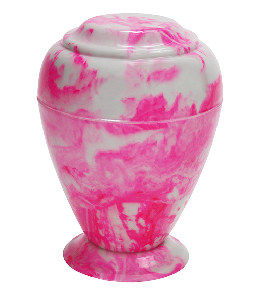 Large 235 Cubic Inch Georgian Vase Carnation Pink Cultured Marble Cremation Urn