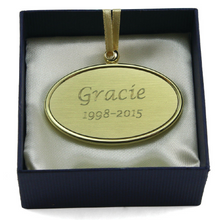 Load image into Gallery viewer, Alloy Oval Pendant / Nameplate / Medallion For Cremation Urns- Gold Colored
