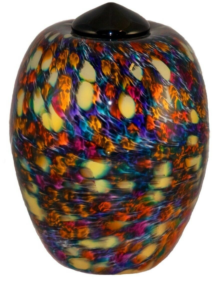 XL/Companion 400 Cubic In Florence Desert Funeral Glass Cremation Urn for Ashes
