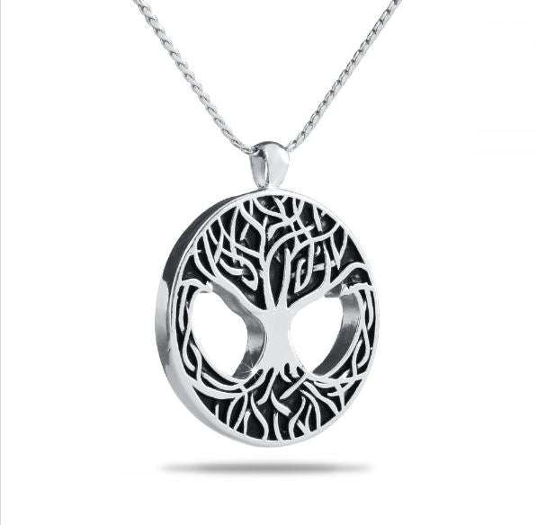 Tree of Life Stainless Steel Pendant/Necklace Funeral Cremation Urn for Ashes