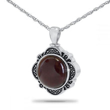 Load image into Gallery viewer, Sterling Silver Ruby Crystal Pendant/Necklace Funeral Cremation Urn for Ashes
