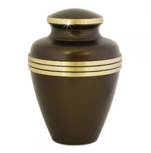 Load image into Gallery viewer, Large/Adult 220 Cubic Inches Brown Brass Dover Funeral Cremation Urn for Ashes
