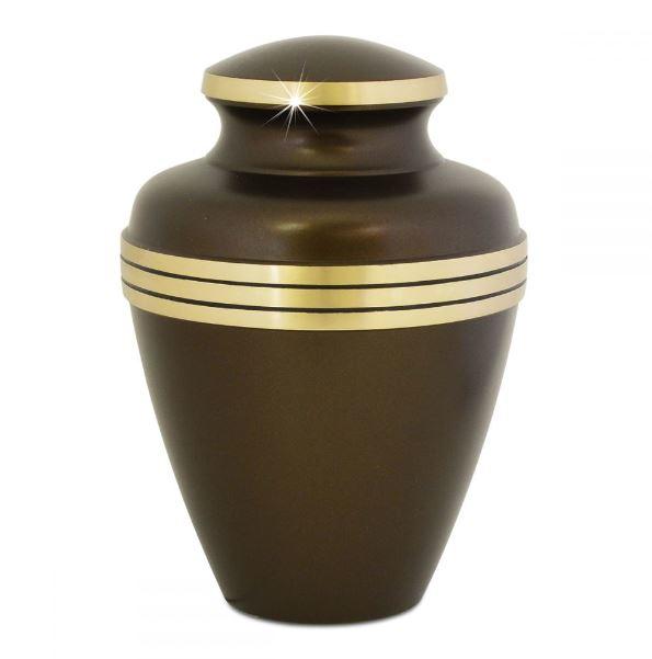 Large/Adult 220 Cubic Inches Brown Brass Dover Funeral Cremation Urn for Ashes