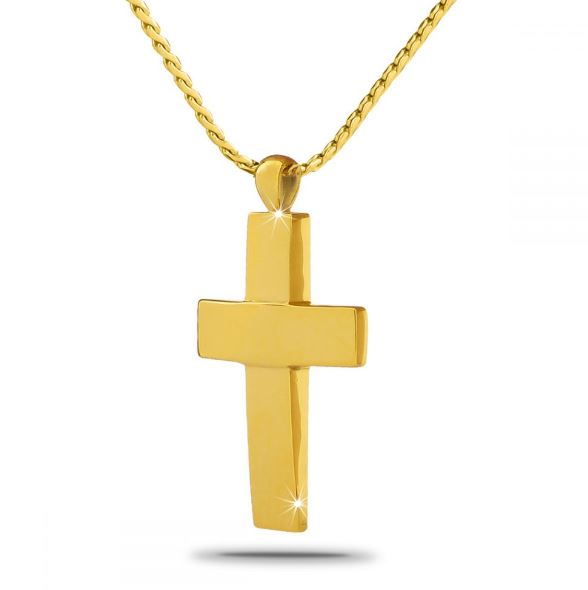 Gold Steel Everlasting Cross Pendant/Necklace Cremation Urn for Ashes