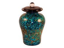 Load image into Gallery viewer, 100 Cubic Inch Palermo Aegean Funeral Glass Cremation Urn for Ashes
