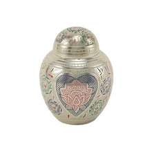 Load image into Gallery viewer, Small Lotus Heart Brass Pet Funeral Cremation Urn for Ashes, 40 Cubic Inches
