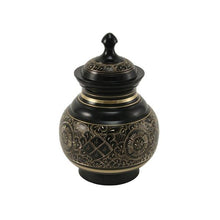 Load image into Gallery viewer, Black Brass Medium Pet Funeral Cremation Urn for Ashes 40 Cubic Inches
