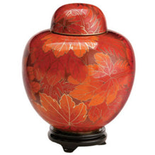 Load image into Gallery viewer, Small/Keepsake  2.5 Cubic Inches Fall Leaf Cloisonne Cremation Urn for Ashes
