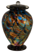 Load image into Gallery viewer, XL/Companion 400 Cubic Inch Venice Evening Funeral Glass Cremation Urn for Ashes
