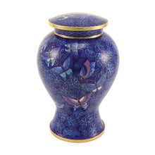 Load image into Gallery viewer, Cloisonne Butterfly Adult 200 Cubic Inches Funeral Cremation Urn for Ashes
