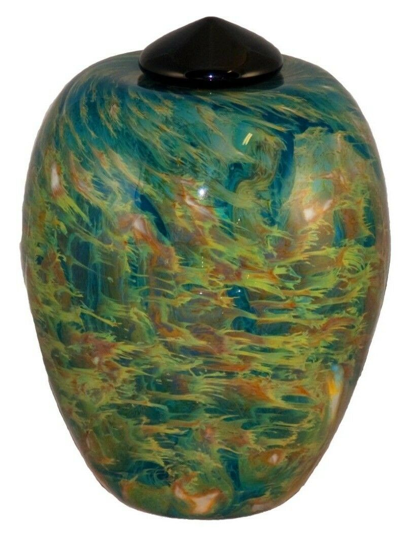 Large/Adult 220 Cubic Inch Florence Nuvole Funeral Glass Cremation Urn for Ashes