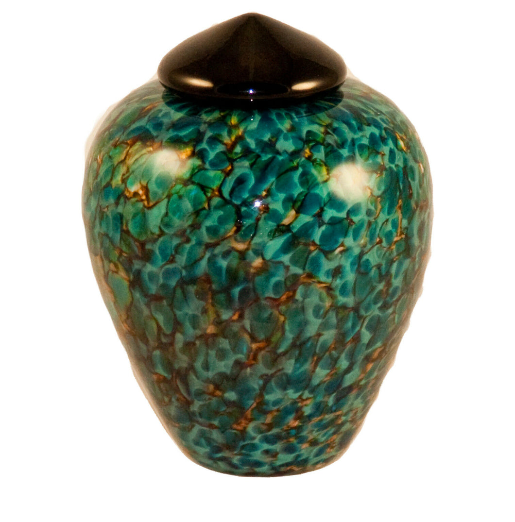 100 Cubic Inch Florence Aegean Funeral Glass Cremation Urn for Ashes