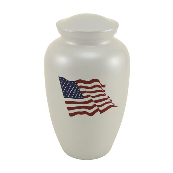 Large Funeral Cremation Urn for ashes, 210 Cubic Inches - Classic Color Flag