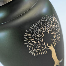 Load image into Gallery viewer, Adult 200 Cubic Inch Brass Green Tree Of Life Funeral Cremation Urn for Ashes
