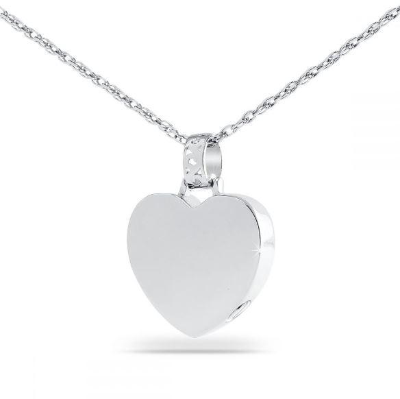 Small/Keepsake Silver Heart Pendant Funeral Cremation Urn for Ashes