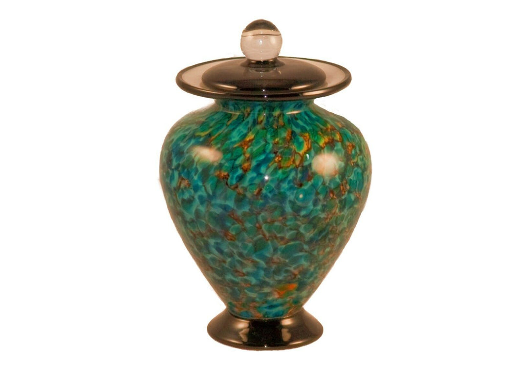 100 Cubic Inch Venice Aegean Funeral Glass Cremation Urn for Ashes