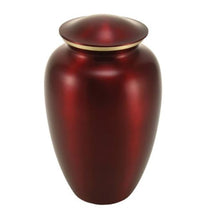 Load image into Gallery viewer, Large Classic Pet Brass Red Funeral Cremation Urn, 195 Cubic Inches

