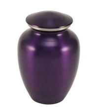 Load image into Gallery viewer, Small/Keepsake Classic Pet Brass Violet Funeral Cremation Urn, 85 Cubic Inches
