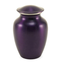 Load image into Gallery viewer, Small/Keepsake Classic Pet Brass Violet Funeral Cremation Urn, 40 Cubic Inches
