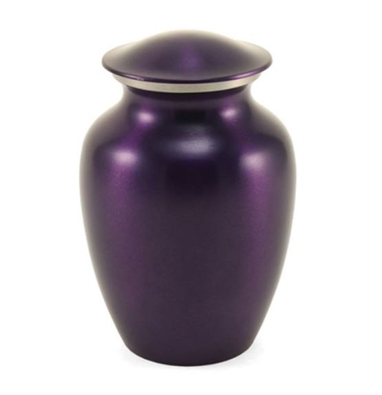 Small/Keepsake Classic Pet Brass Violet Funeral Cremation Urn, 40 Cubic Inches