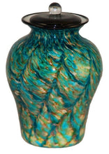 Load image into Gallery viewer, XL/Companion 400 Cubic In Palermo Aegean Funeral Glass Cremation Urn for Ashes
