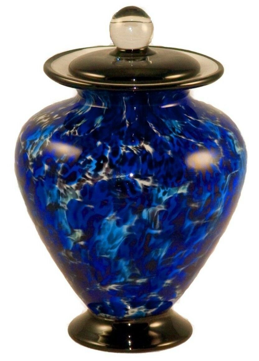 100 Cubic Inch Venice Water Funeral Glass Cremation Urn for Ashes
