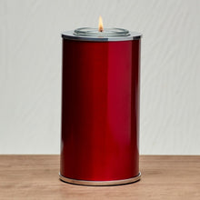 Load image into Gallery viewer, Small/Keepsake Aluminum Red Memory Light Cremation Urn, 20 cubic inches
