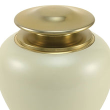 Load image into Gallery viewer, Adult 195 Cubic Inch Brass White Funeral Cremation Urn for Ashes

