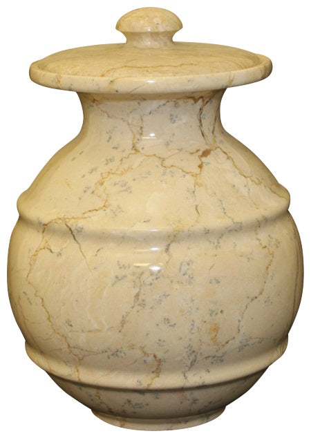 Avalon Cameo Cream Colored Marble Funeral Cremation Pet Urn