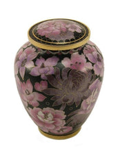 Load image into Gallery viewer, Small/Keepsake Floral Blush Cloisonne Funeral Cremation Urn, 50 Cubic Inches
