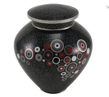 Load image into Gallery viewer, Black Cloisonne Adult 200 Cubic Inch Funeral Cremation Urn for Ashes
