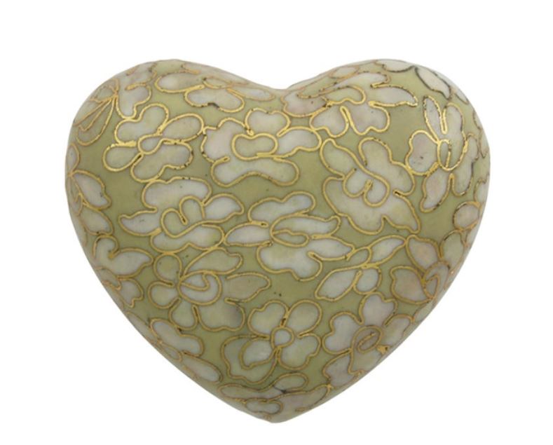 Cloisonne Heart Keepsake Funeral Cremation Urn for Ashes, 3 Cubic Inches