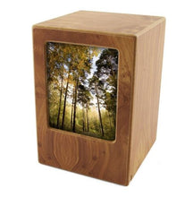 Load image into Gallery viewer, Wood Adult 200 Cubic Inch Funeral Cremation Urn for Ashes with photo
